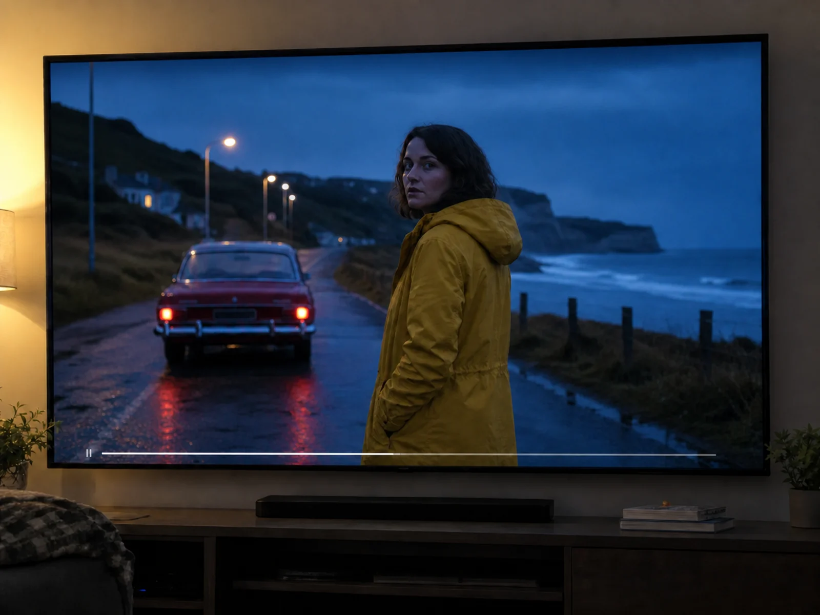 물결무늬 제거 후 색이 복원된 TV 화면 사진