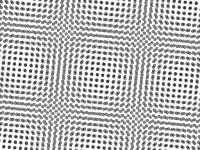 Punktmatrix-Moiré, das überlagerte Halbtonraster im Druck nachbildet