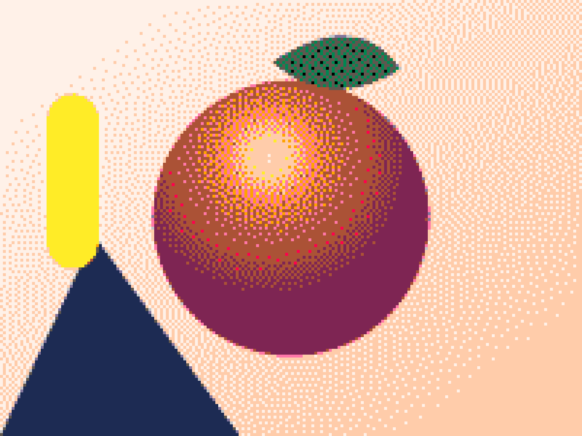 Dieselbe Illustration mit Dithering in der PICO-8-Palette